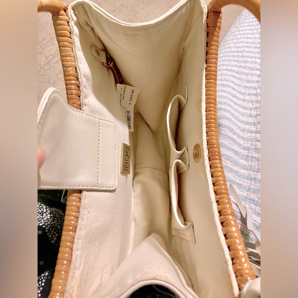INGE Bag Wicker and Cream colored Leather, limited edition - Picture 4 of 7